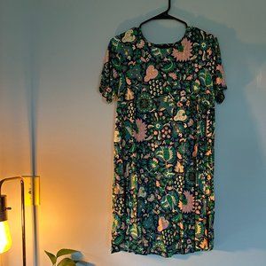 LOFT funky patterned swing dress